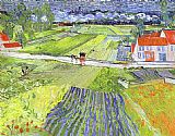 Vincent Van Gogh Famous Paintings - A Road in Auvers after the Rain